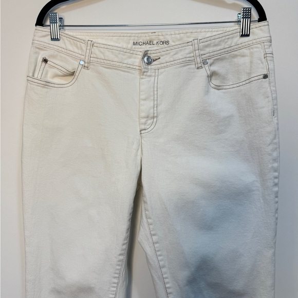 Michael Kors Straight Leg Jeans Cream - Picture 4 of 11